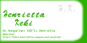 henrietta keki business card